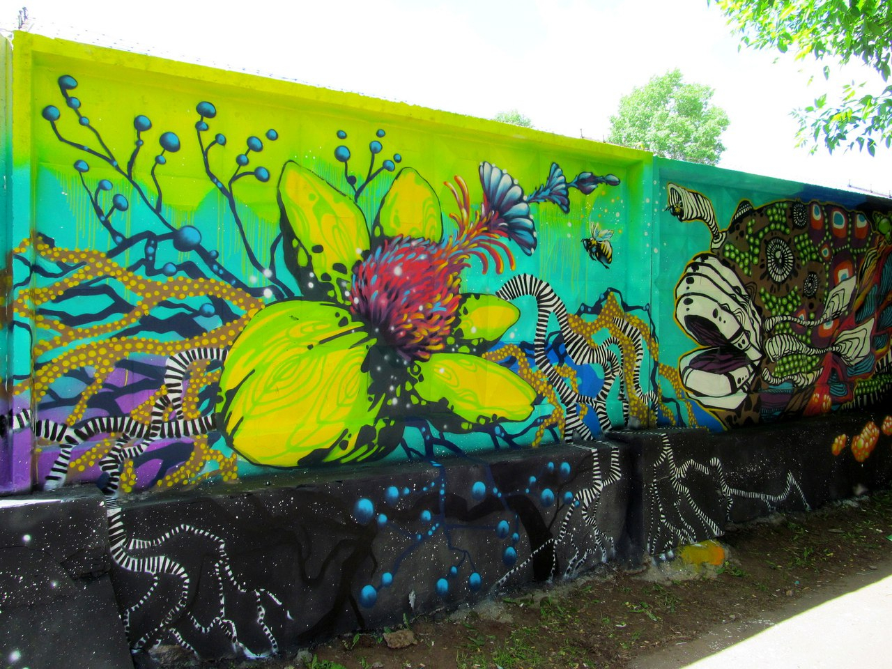 В центре Кирова 150-метровый забор разрисовали граффити