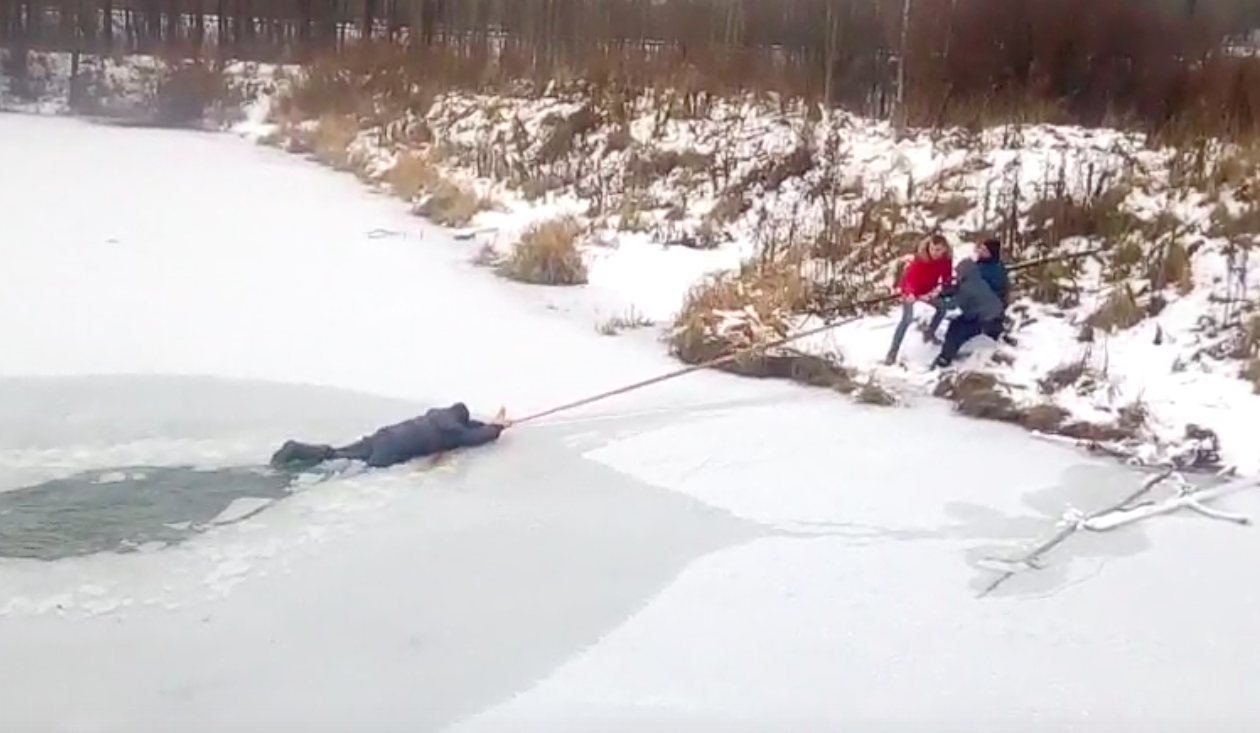 В Кирове очевидцы вытащили из пруда провалившегося рыбака