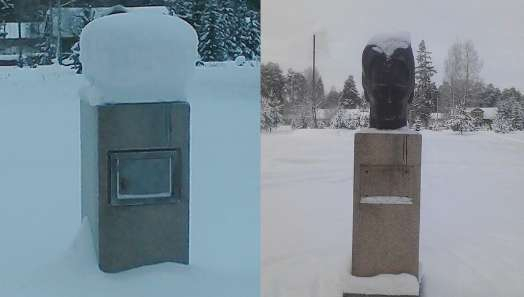 В Кстинино спустя год вернули на постамент украденную голову Андрея Упита