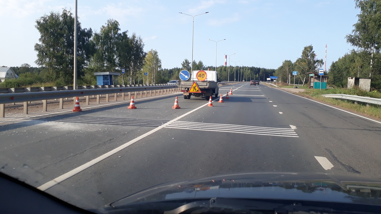 Шумовую разметку случайно нанесли на трассу в Кировской области
