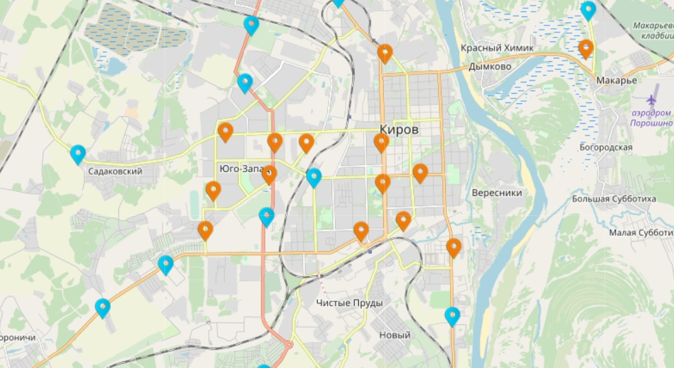 Опубликована карта всех камер фиксации нарушений ПДД по Кировской области