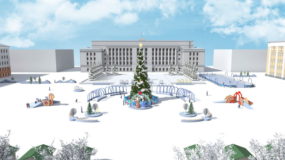 Известно, как в Кирове будет выглядеть Театральная площадь в Новый год