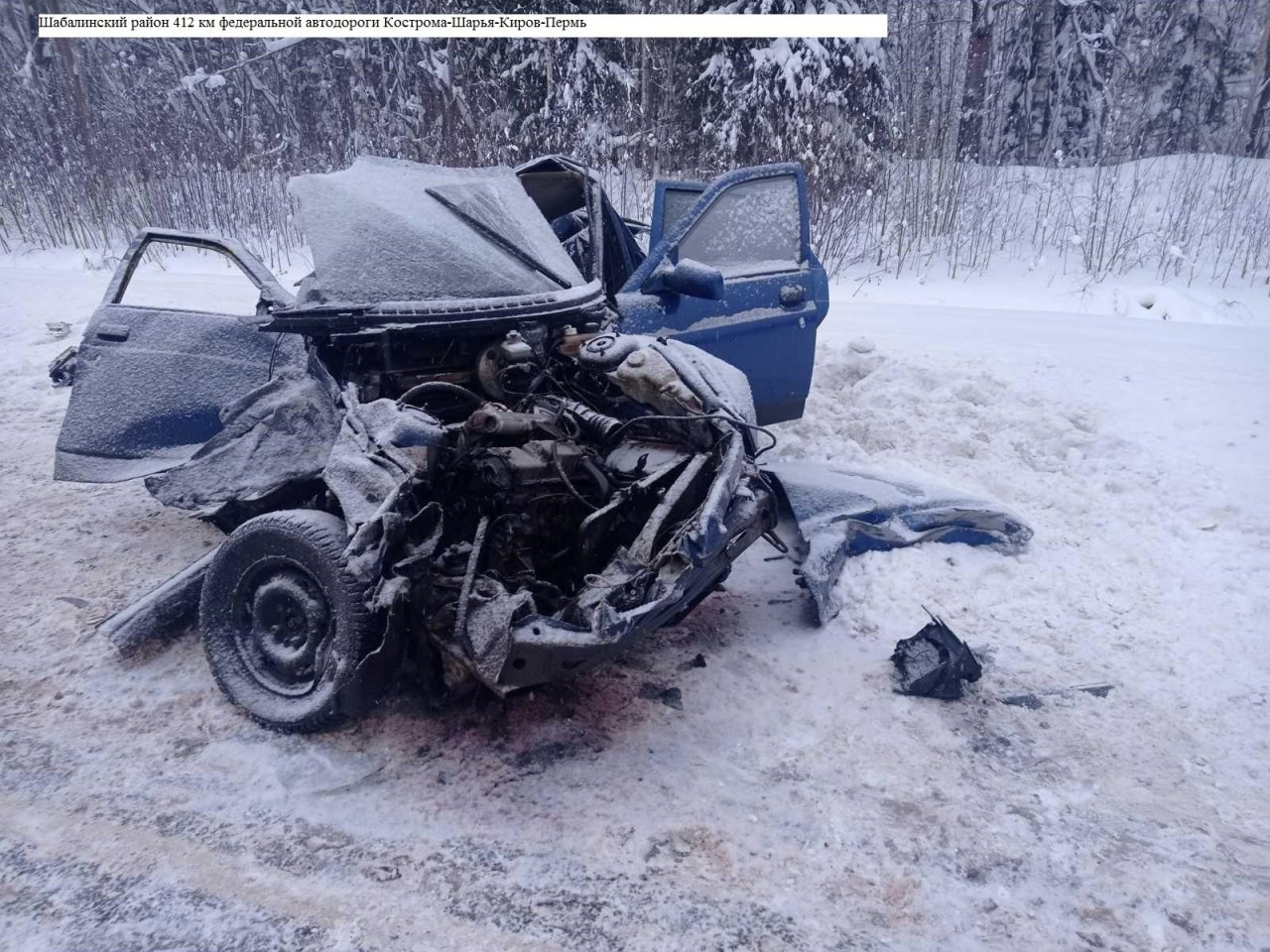 Машина всмятку:  в Кировской области водитель ВАЗа погиб после столкновения с КамАЗом