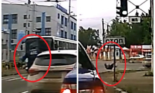 Видео: в Кирове пьяный водитель иномарки зажал полицейскому руку в авто и протащил за собой