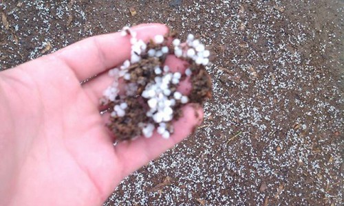 В Кирове в первый день осени пошел град