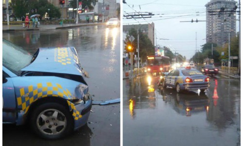 В Кирове «Мерседес» врезался в такси: пострадали три человека
