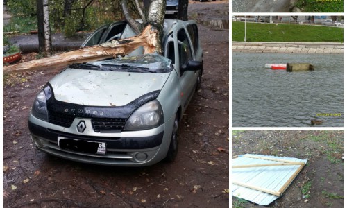 Ураган в Кирове: разбитые машины, снесенные остановки и другие последствия сильнейшего ветра