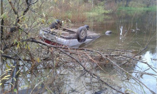 В Кировской области «Лада» утонула в пруду