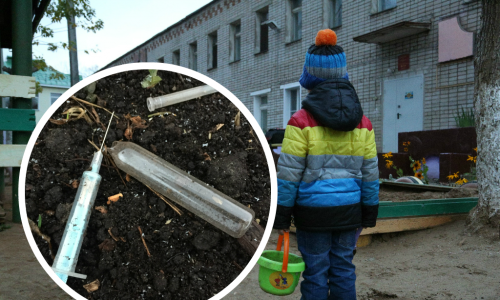 В Кировской области ребенок во время игры поранился использованным шприцем