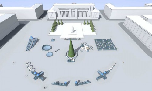 В Новый год на Театральной площади появится светодиодный шар и тройная горка