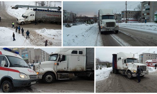 Гололед в Кировской области мешает выбираться фурам на трассы