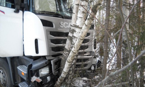 В Кирове грузовик съехал в кювет и врезался в дерево: погиб водитель