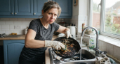 Кладу сковороду в пакет — и старый нагар отходит кусками: посуда сверкает, хоть на витрину выставляй