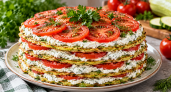 Кабачки да сливочный сыр: делаю закусочный торт — воздушный крем, спелые помидоры и никакой духовки