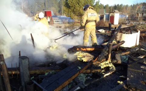 В Кирово-Чепецком районе сгорел садовый дом: на пепелище нашли тела двух парней