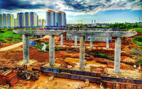 Первый пролет путепровода в Чистые пруды появится уже в июле