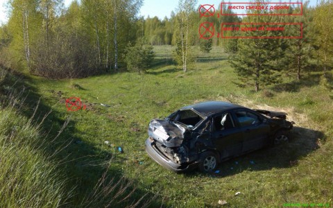 В Кировской области иномарка улетела в кювет: за рулем находилась 19-летняя бесправница