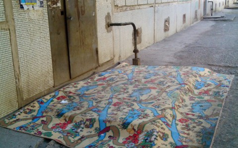 "Элитный" подъезд: жильцы перед входом в дом постелили ковер