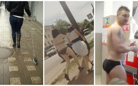 Самые странные пешеходы в Кирове: прогулка в купальнике и с утюгом, покупатель в трусах и танец на площади