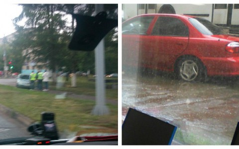 За день в Кирове две иномарки вылетели на тротуар