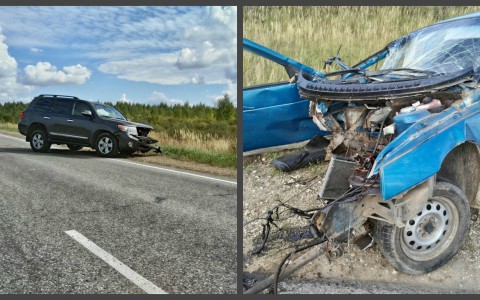Пьяный кировчанин на "Ладе" врезался в Toyota Land Cruiser