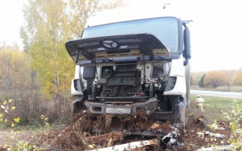 В Орловском районе фура улетела в кювет