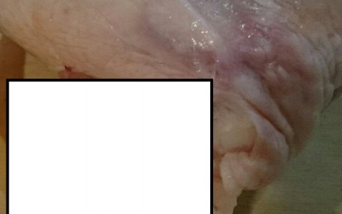 Кировчанка увидела в купленной курице большого червяка?