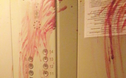 Жители новостройки на улице Ленина ужаснулись, увидев утром окровавленный лифт