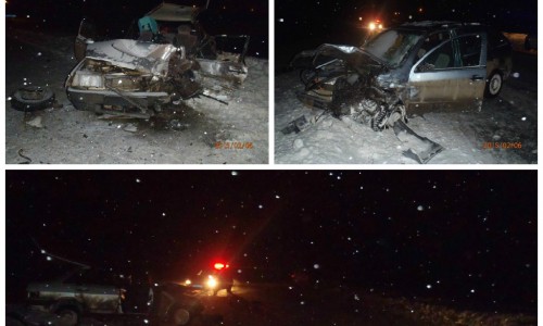 На трассе Киров-Стрижи лоб в лоб столкнулись «Шкода» и ВАЗ