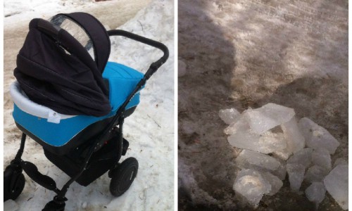 В Кирове девятикилограммовая ледяная глыба упала на младенца: подозреваемого задержали