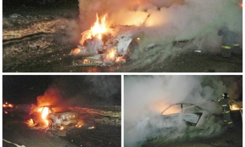 В Кировской области дотла сгорела "Ауди А6"