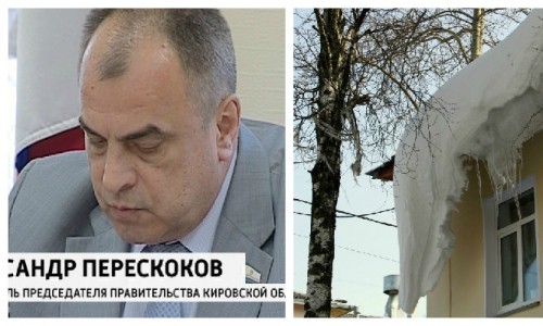 Мэр Кирова не будет уволен после падения снежной глыбы на мужчину