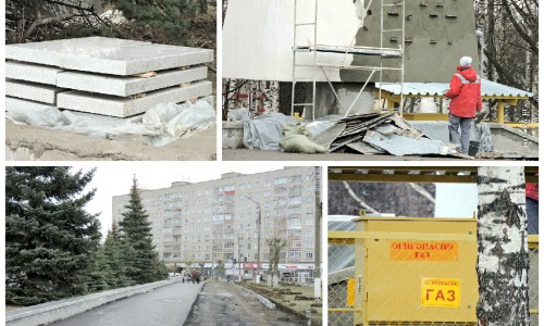 В парке Победы провели газ, уложили брусчатку и спилили старые деревья