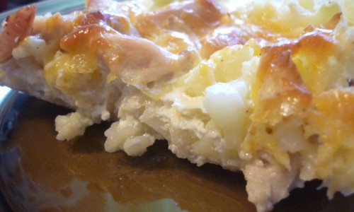 Запеканка из курицы и цветной капусты под сырной корочкой