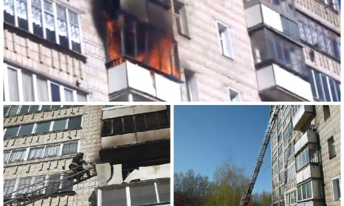 Видео: в пожаре на юго-западе Кирова сгорели два балкона