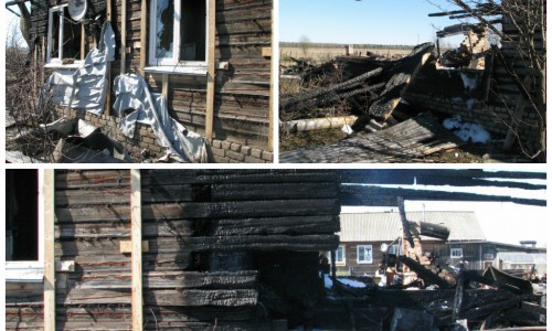 В Кировской области сгорел двухквартирный дом: на пепелище спасатели нашли тела трех человек