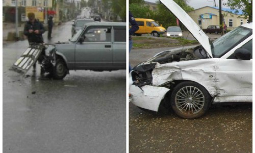 В Кировской области после ДТП у «семерки» отлетел капот