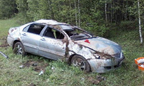 В Кировской области иномарка улетела в кювет