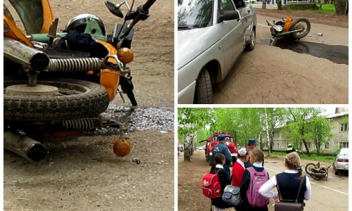 В Кировской области бесправник на мотоцикле врезался в легковушку