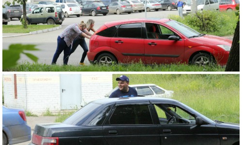 Эксперимент: помогут ли кировчане девушкам, толкающим авто?