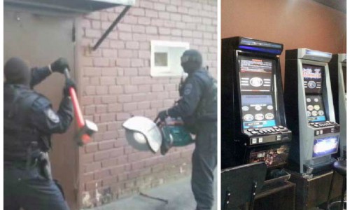 В Кирове полицейские с помощью кувалды взломали дверь нелегального игрового клуба