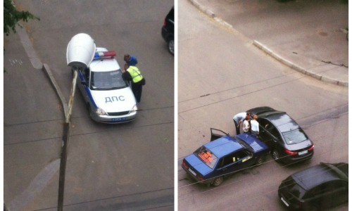 В центре Кирова столкнулись две легковушки: иномарка не уступила дорогу «девяносто девятой»