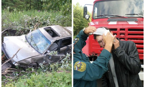 В Кировской области иномарка вылетела в кювет и перевернулась: есть пострадавшие