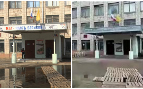 В Кирове со школы сняли баннер с патриотической надписью из-за насмешек в соцсетях