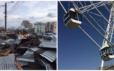 Что обсуждают в Кирове: ураган и остановившееся колесо обозрения