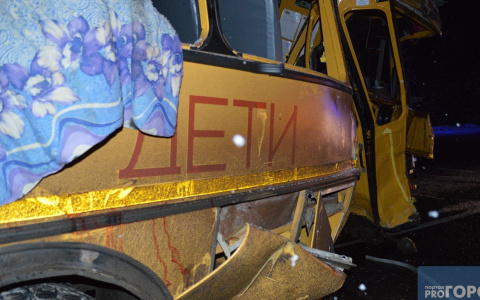 На трассе "Вятка" лесовоз снес школьный автобус: погибли три человека