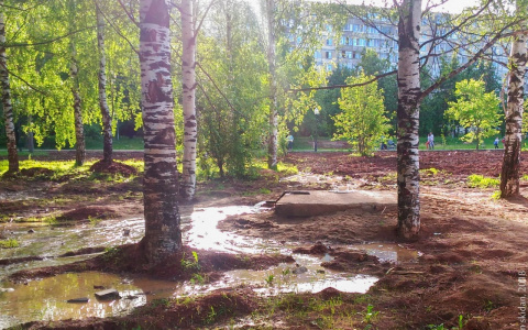Кочуровский парк топит из-за нового фонтана