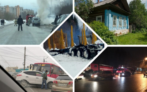 Перевернулся лесовоз и пожар на Цеховой: главные видеоновости за неделю в Кирове