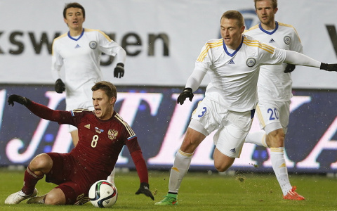 Сборная России одержала победу над Казахстаном в гостях