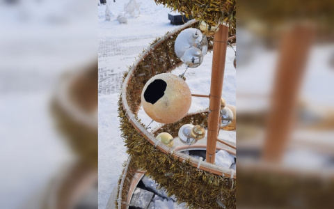 В Кирове неизвестные сломали новогоднюю елку и игрушки